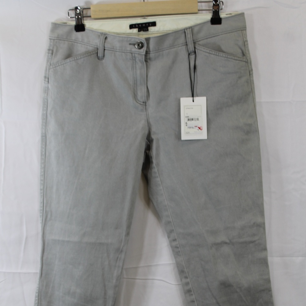 Theory Straconi Gray Cropped Pants 10 NEW